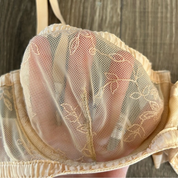 Gilly Hicks 34C see through nude balconette underwire bra - Picture 2 of 6